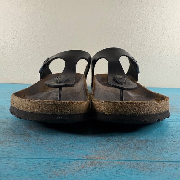 Birkenstock Gizeh Dark Brown Leather Thong Sandals Size 39/ US  8.5 - Picture 3 of 9